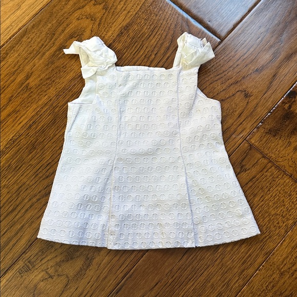 White Eyelet Top and Blue Patterned Shorts Set - Picture 2 of 4